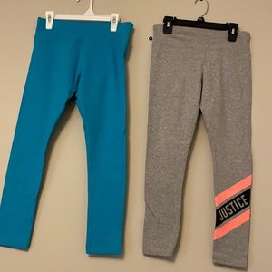 Justice leggings 2 pair 10plus